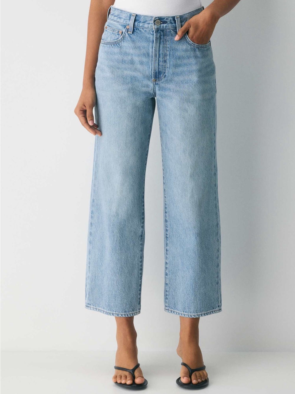 Aritzia Denim Forum The Farrah Hi-Rise Wide Ankle Jeans – 15 Yrs Bleu
